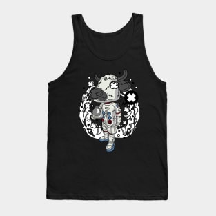 Space Cow Illustration Tank Top